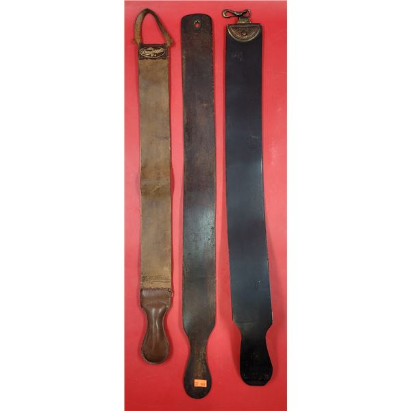 3 VTG Leather Razor Strops