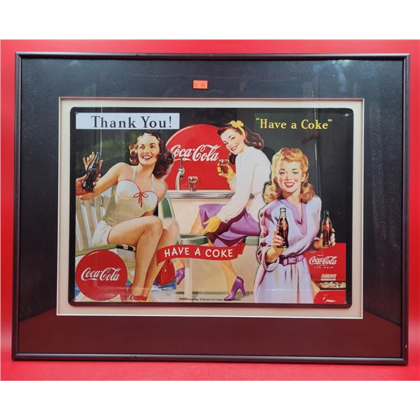Framed "Have a Coke" Advertising Sign