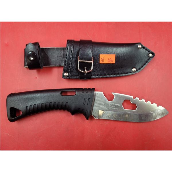 Wood Man Stainless Steel Knife w/ Sheath