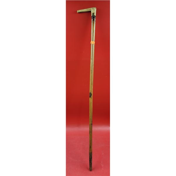 Wooden Walking Stick w/ Carved Antler Handle