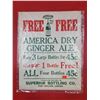 Image 1 : VTG Paper America Dry Ginger Ale Advertising Sign