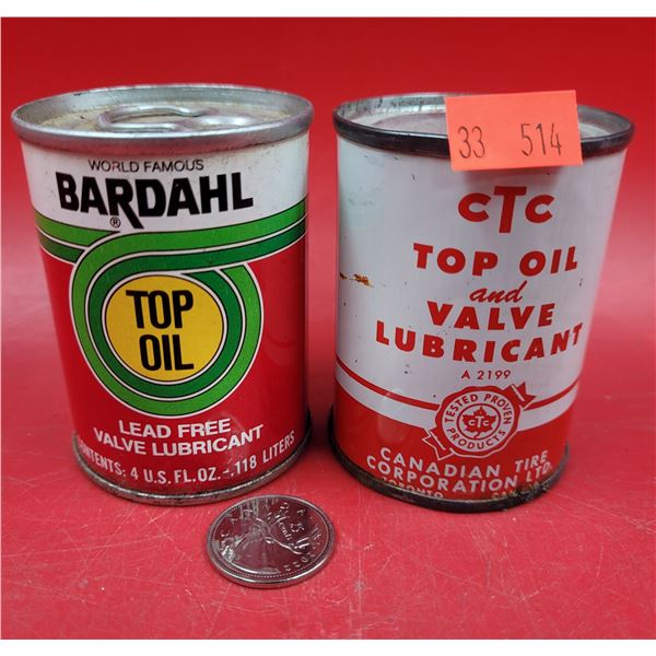 Full Bardahl Top Oil/Valve Lubricant Can & Full CTC Top Oil/Valve Lubricant Can