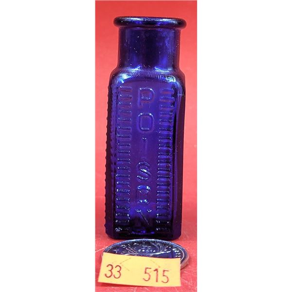 Cobalt Blue Glass Poison Bottle