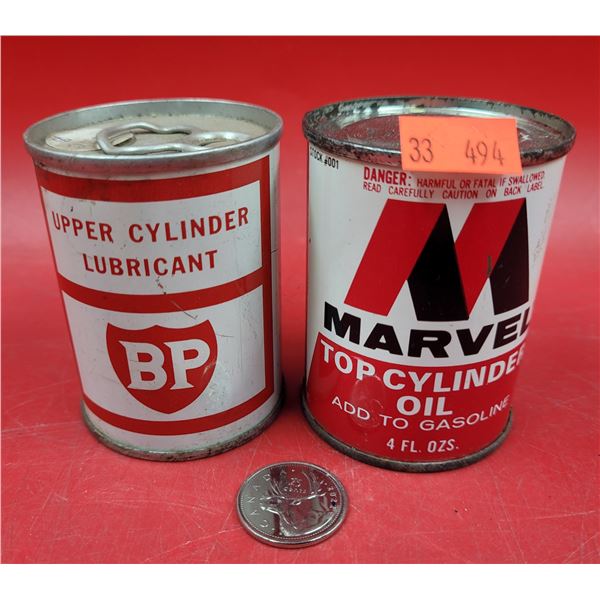 BP Upper Cylinder Lubricant & Marvel Top Cylinder Oil Cans [Full]