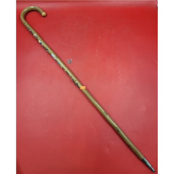 Wooden Cane w/ Assorted Crests