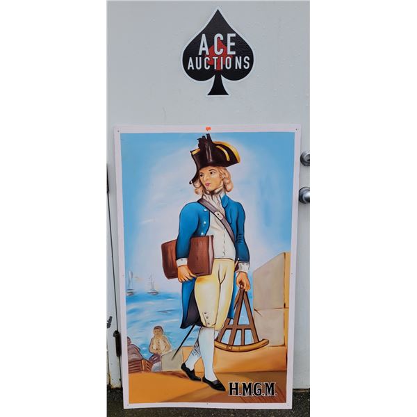 Large Metal Hand-Painted "HMGM" Pub Sign