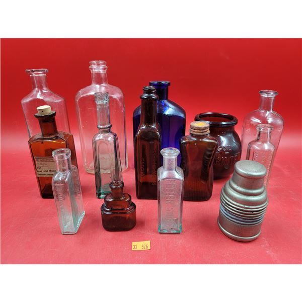Lot of VTG Glass Bottles w/ Cobalt Blue