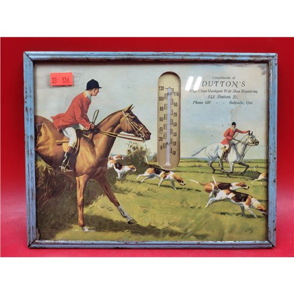 VTG Framed Equestrian Dutton's Advertising Thermometer