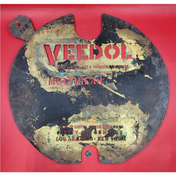 Brass Veedol Oil Drum Stencil
