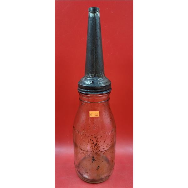 VTG Glass Motor Oil Bottle w/ Spout
