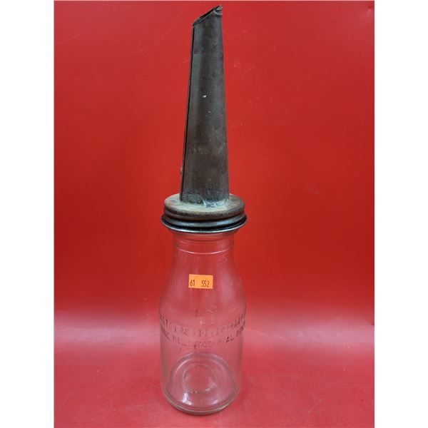 VTG Glass Motor Oil Bottle w/ Spout