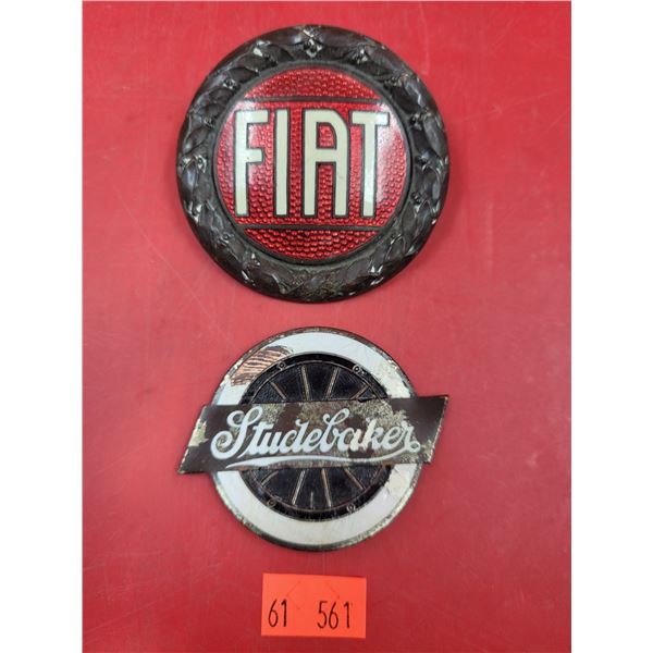 VTG Metal Fiat & Studebaker Emblems