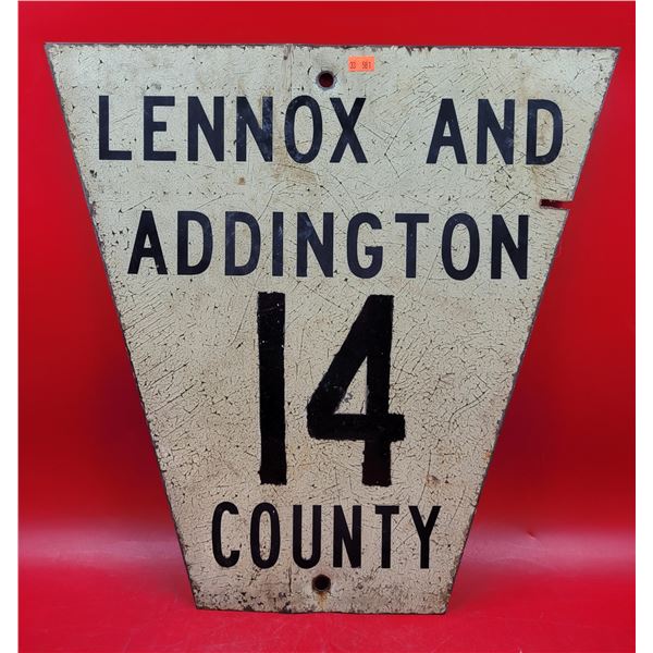 Lennox & Addington County Road Sign