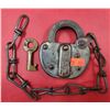 Image 1 : VTG Canadian Pacific Railway Padlock w/ Chain & Key