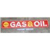 Image 1 : Embossed Metal Shell Gas & Oil Sign