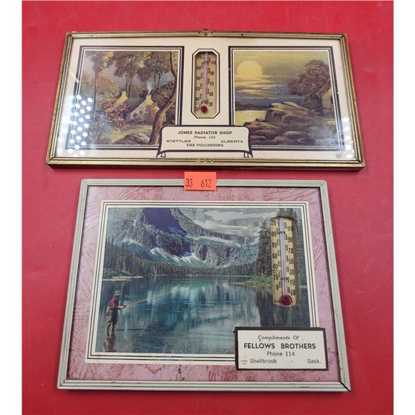 2 VTG Landscape Advertising Thermometers