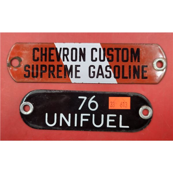 2 Porcelain Gasoline/Fuel Signs