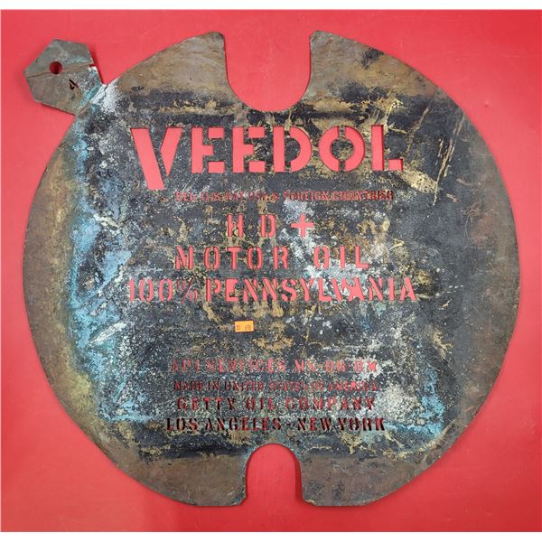 Brass Veedol Oil Drum Stencil