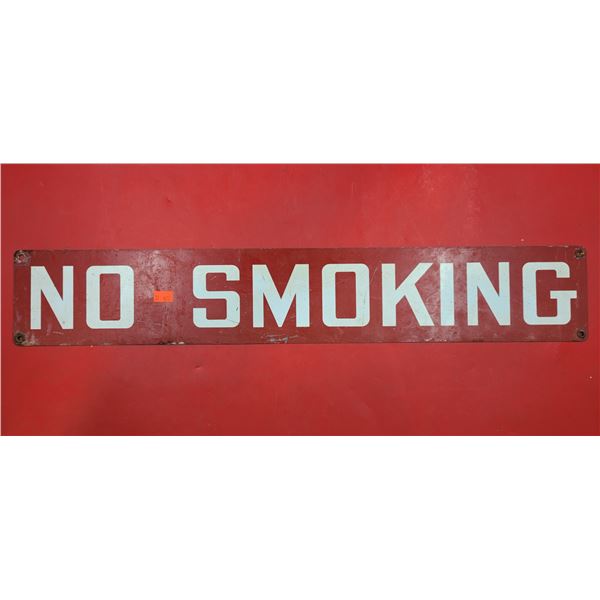 Red Metal No Smoking Sign