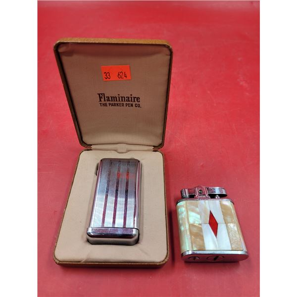 VTG Parker Flaminaire USA Lighter & Suntos Mother of Pearl Lighter