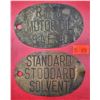 Image 1 : 2 Brass Motor Oil/Solvent Signs