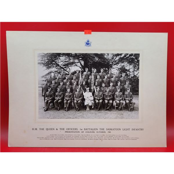 VTG Photograph Of Saskatoon Light Infantry Officers