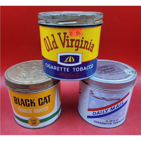 Lot Of Tobacco Tins (Old Virginia, Black Cat, Daily Mail)