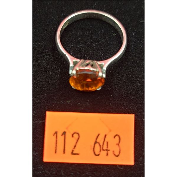 14 Kt. Gold Ring w/ Orange Stone