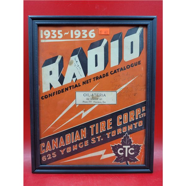 Framed VTG 1935-1936 Canadian Tire Radio Catalogue