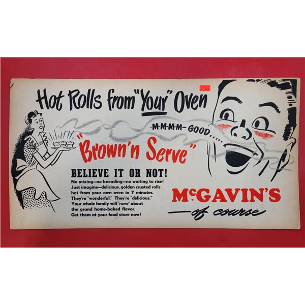 1950s McGavin's Hot Rolls Vancouver Advertising Sign