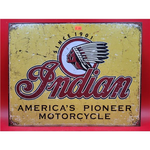 VTG Metal Indian Motorcycles Advertising Sign