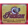 Image 1 : VTG Metal Indian Motorcycles Advertising Sign