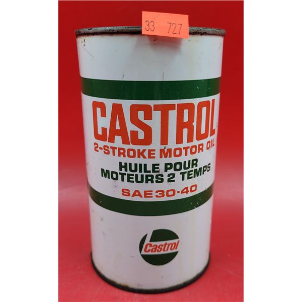 Full Castrol 2-Stroke Motor Oil Can