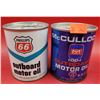 Image 1 : 2 Full VTG Outboard Motor Oil Cans (McCulloch & Phillips 66)