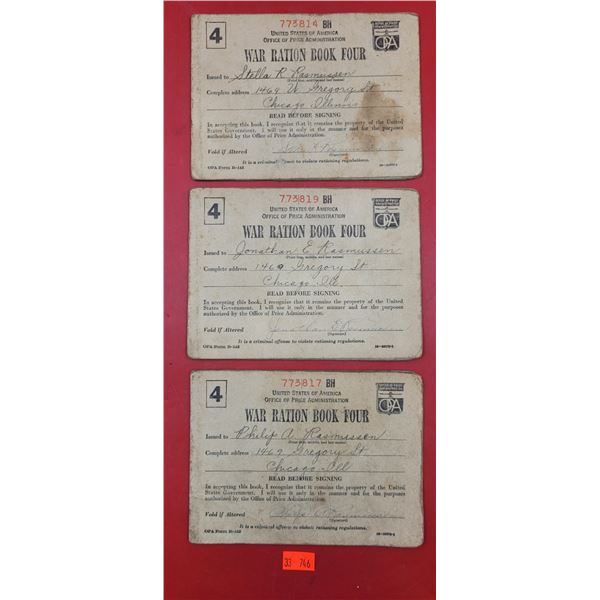 3 VTG War Ration Books
