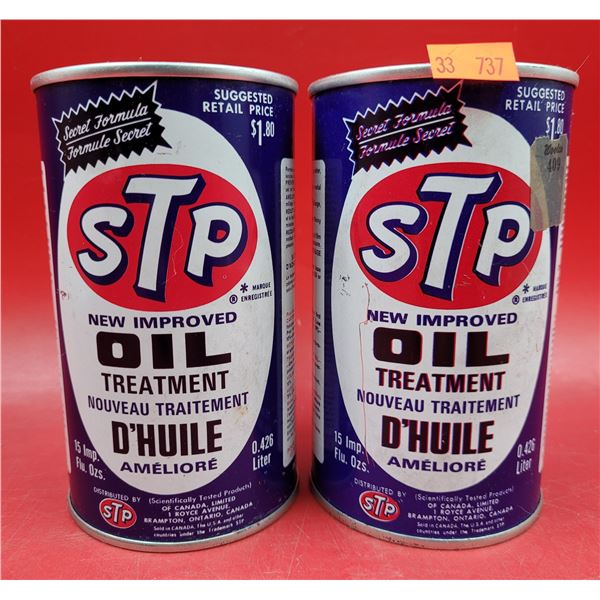 Two VTG Full STP Oil Treatment Oil Cans