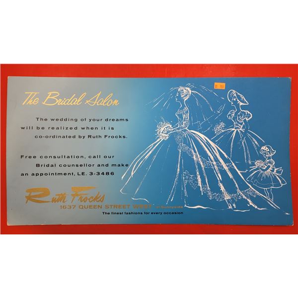 1959 Bridal Salon Advertising Sign