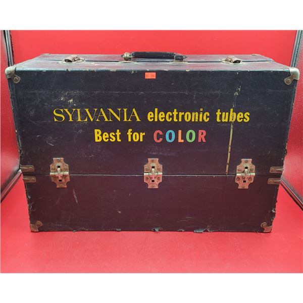 Lot of Assorted VTG Electronic Tubes w/ Packaging & Sylvania Storage Case