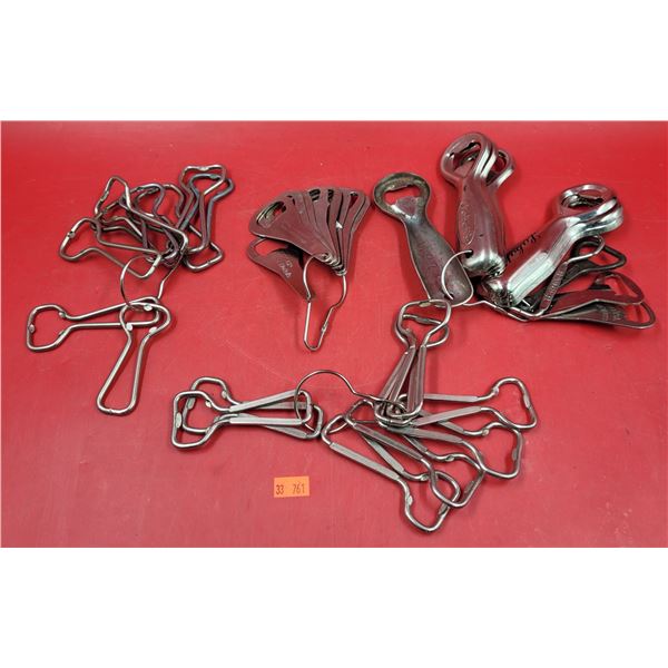 Lot of Assorted Metal Advertising Bottle Openers (Molson, Labatt, etc.)