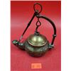 Image 1 : VTG Brass Hanging Oil Lamp (AKA Miners Lamp or Betty Lamp)