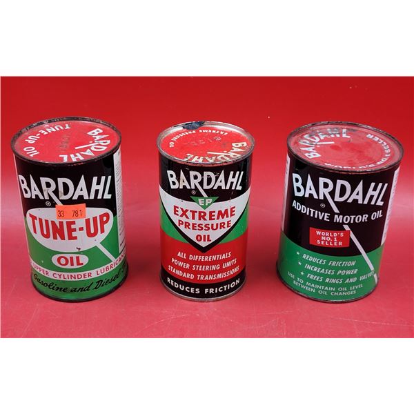 3 Full VTG Bardahl Oil Cans