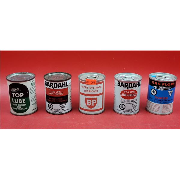 5 VTG Anti-Freeze & Lubricant Cans (3 Full)