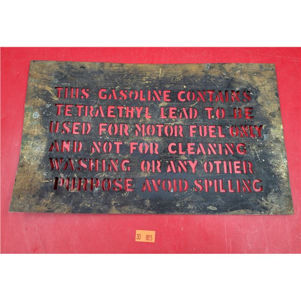 VTG Brass Gasoline Stencil