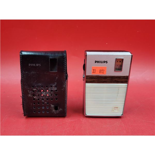 VTG Philips 6 Transistor Radio w/ Case