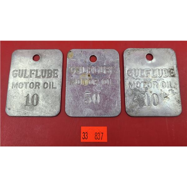3 VTG Gulf Motor Oil Tags