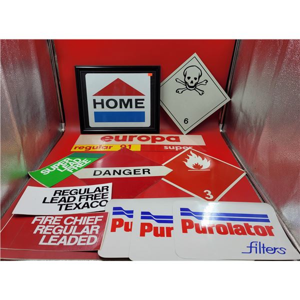 Lot of Assorted Signage w/ Framed Home Sign