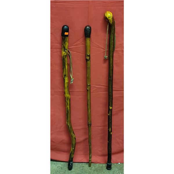 3 Wooden Walking Sticks
