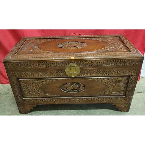VTG Chinese Carved Camphor Chest