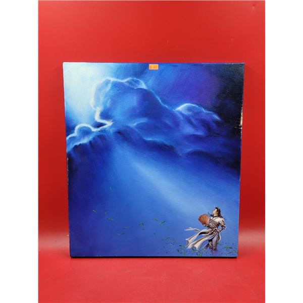 Original Woman w/ Fan Painting on Canvas