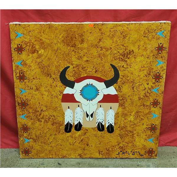 Original Signed Native Oil Painting on Canvas